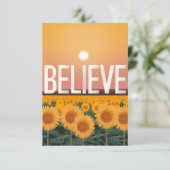 Believe in the Sunflowers card Dankeskarte (Stehend Vorderseite)