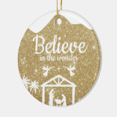 Believe in the wonder Manger Divine Passage ⛪️ 🎄 Keramik Ornament (Links)