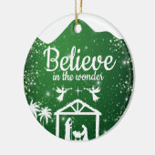 Believe in the wonder Manger Divine Passage ⛪️ 🎄 Keramik Ornament (Links)
