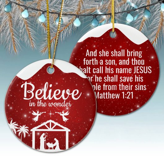 Believe in the wonder Manger Divine Passage ⛪️ 🎄 Keramik Ornament
