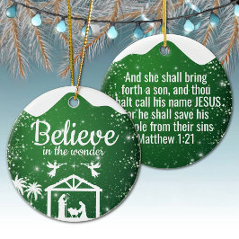 Believe in the wonder Manger Divine Passage ⛪️ 🎄 Keramik Ornament