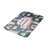 Believe in Unicorns Blue and Pink Girl Pattern Kid Badematte (Schrägansicht)