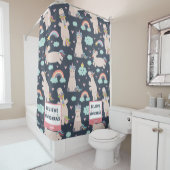 Believe in Unicorns Blue and Pink Girl Pattern Kid Duschvorhang (Beispiel)