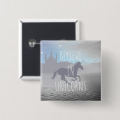 Believe in Unicorns Whimsical Art Button (Vorne & Hinten)