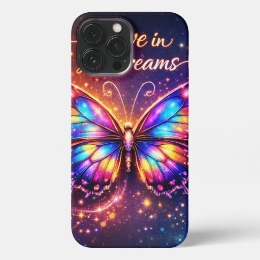 Believe in Your Dreams – Colorful Butterfly Phone  iPhone Hülle (Rückseite)