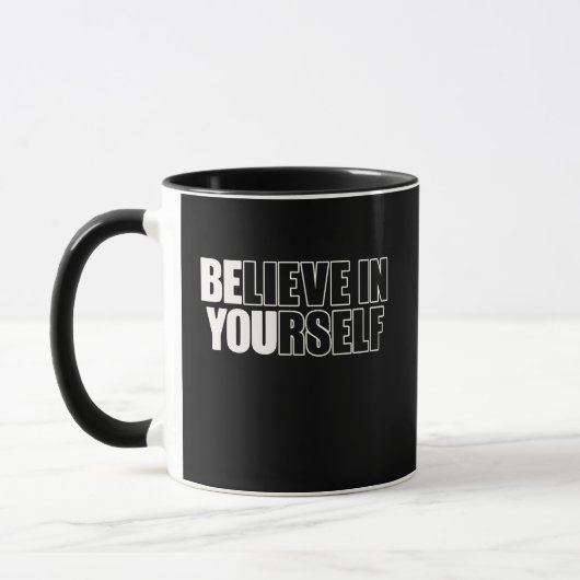 Believe In Yourself Bold Minimalist Motivational Tasse (Links)
