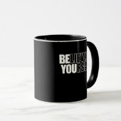 Believe In Yourself Bold Minimalist Motivational Tasse (VorderseiteRechts)