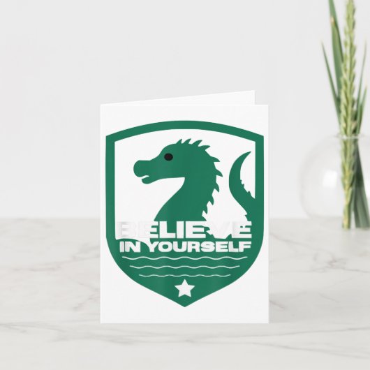 Believe In Yourself Funny Motivational Loch Ness M Karte (Vorderseite)