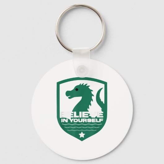 Believe In Yourself Funny Motivational Loch Ness M Schlüsselanhänger (Vorderseite)