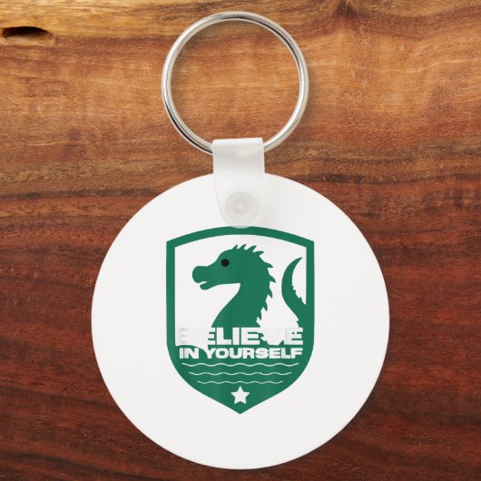 Believe In Yourself Funny Motivational Loch Ness M Schlüsselanhänger (Vorderseite)