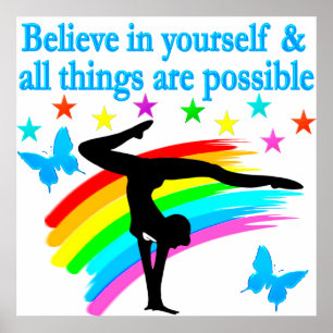 BELIEVE IN YOURSELF GYMNASTICS QUOTE POSTER