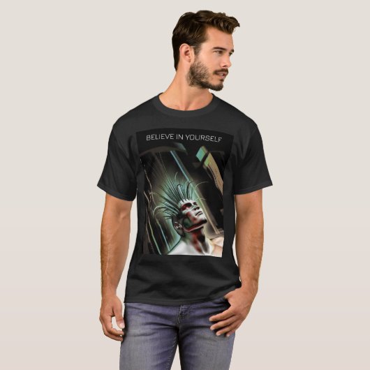 Believe in Yourself. Hybrid human in future T-Shirt (Vorne ganz)