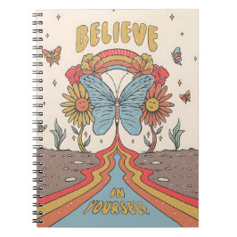 Believe in Yourself Inspirational Butterfly Notizblock