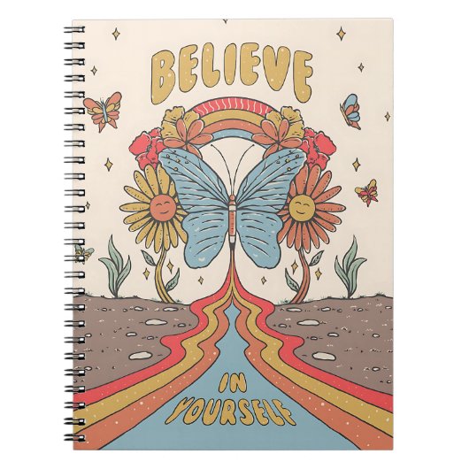 Believe in Yourself Inspirational Butterfly Notizblock (Vorderseite)