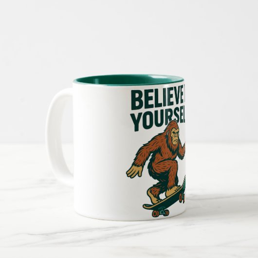  Believe In Yourself Motivation Art Zweifarbige Tasse (Vorderseite Links)