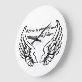 Believe In Yourself Motivational Wall Clock Große Wanduhr (Winkel)