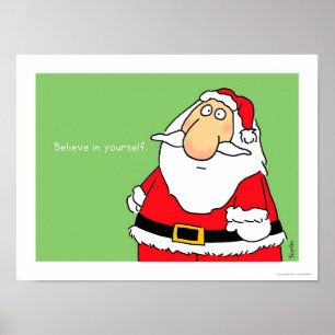 BELIEVE IN YOURSELF SANTA POSTER by Sandra Boynton