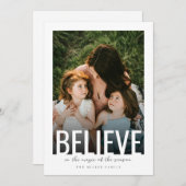 Believe Magic Holiday Photo Feiertagskarte (Vorne/Hinten)