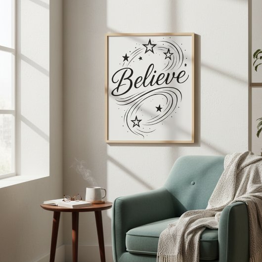 Believe Magical Stars - Boho Celestial Poster