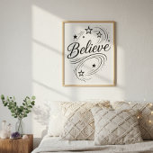 Believe Magical Stars - Boho Celestial Poster