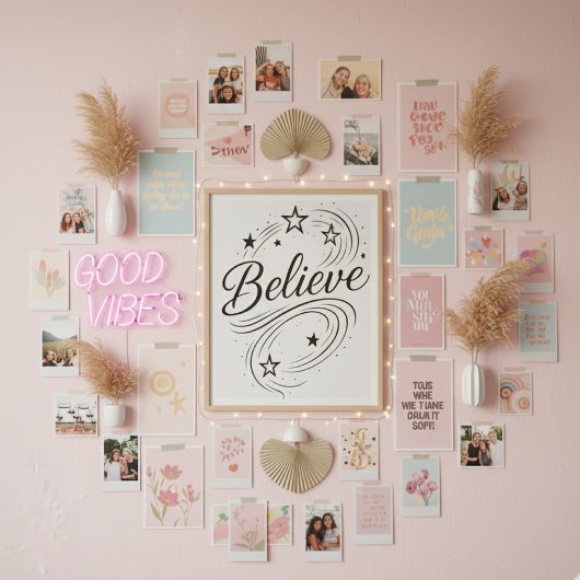 Believe Magical Stars - Boho Celestial Poster