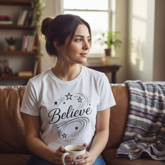 Believe Magical Stars - Inspirational Celestial T-Shirt