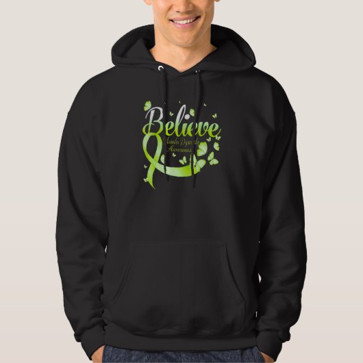 Believe Muscular Dystrophy Awareness Butterfly Hoodie (Vorderseite)