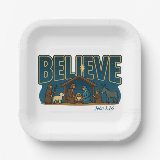 Believe Nativity Pappteller (Vorderseite)