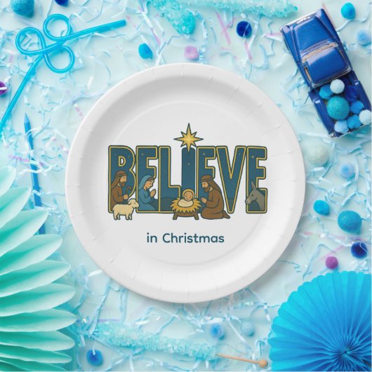 Believe nativity  pappteller (Party)