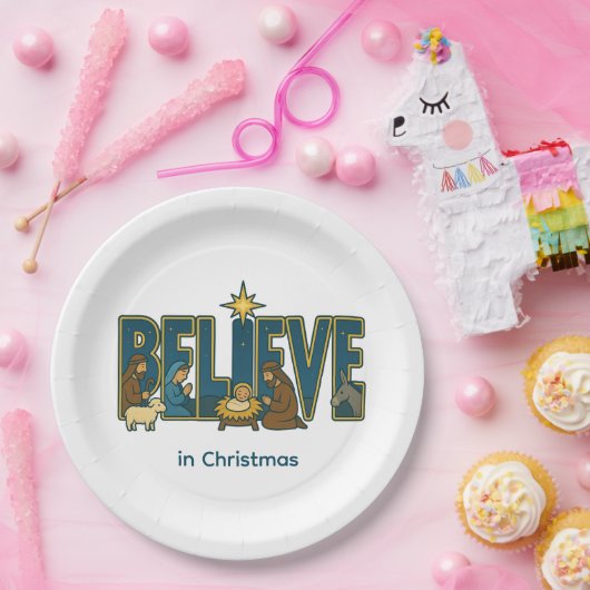 Believe nativity  pappteller (Party)