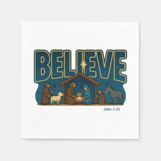 Believe Nativity Serviette (Vorderseite)