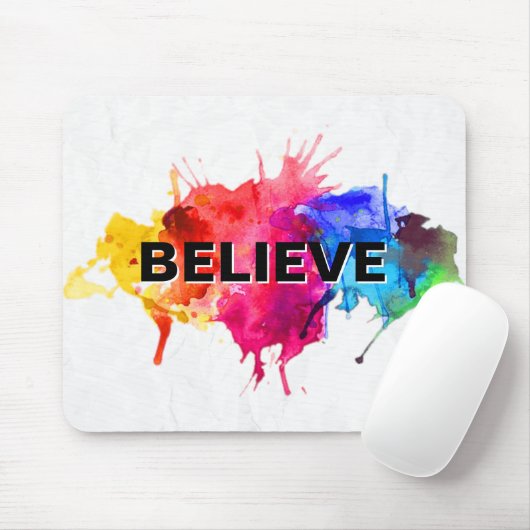 BELIEVE Paint Splash Abstrakt Mousepad (Mit Mouse)