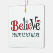 Believe Personalized Christmas Party Family  Keramikornament (Links)