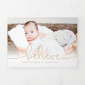 Believe Photo Dreifach Gefaltete Urlaubskarte (Cover)