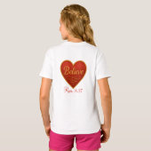 Believe red and white heart T-Shirt (Schwarz voll)