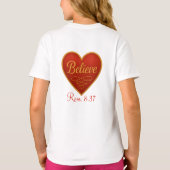 Believe red and white heart T-Shirt (Rückseite)