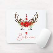 Believe Red White Insettia Reindeer Unicorn Mousepad (Mit Mouse)