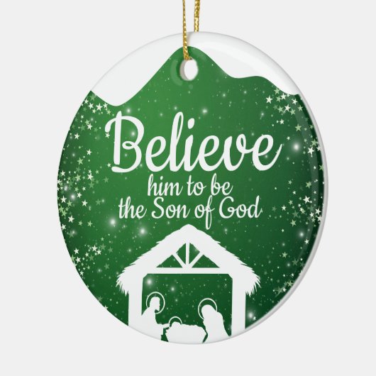 Believe, religious Christmas Nativity Scene ⛪️ 🎄 Keramik Ornament (Links)