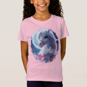 BELIEVE rosa Top-Fantasie niedlich T-Shirt