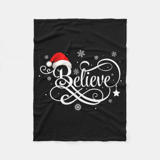 Believe Santa Claus Believe Christmas Matching Paj Fleecedecke (Vorderseite)