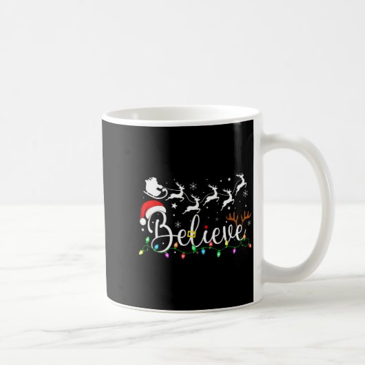 Believe Santa Claus Believe Christmas Matching Paj Kaffeetasse (Rechts)