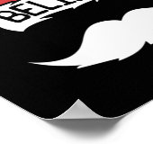 Believe Santa Hat Mustache Funny Family Christmas Poster (Ecke)