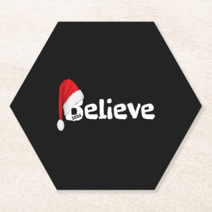 Believe Shirt Christmas Party Untersetzer