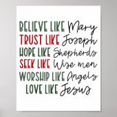 Believe Trust Hope Seek Like Shepherds Christian C Poster (Vorne)