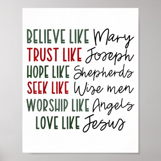 Believe Trust Hope Seek Like Shepherds Christian C Poster (Vorne)
