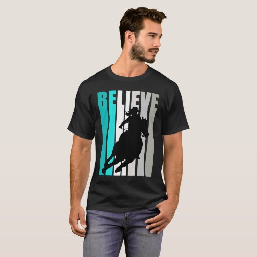 Believe Turquoise Cowgirl Southern Girls Western H T-Shirt (Vorne ganz)