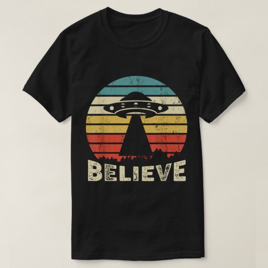 Believe UFO Alien Retro Vintage Tee (Design vorne)