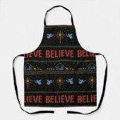 BELIEVE Ugly Christmas Sweater Religious Christlic Schürze (Vorderseite)
