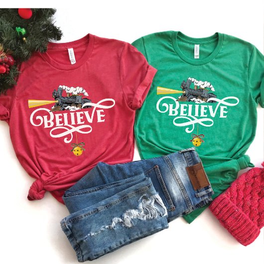 BELIEVE Weihnachts-Express-Zug Matching Family Dk T-Shirt