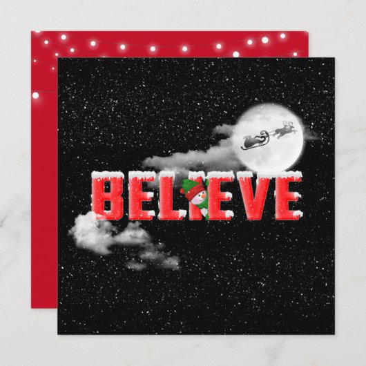 BELIEVE Weihnachtsbotschaft mit Mond Karte (Vorne/Hinten)